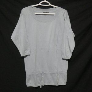 MEXX | large | 100% Cotton | 3/4 Sleeve Knit Scoop Neck Sweater | Light Grey